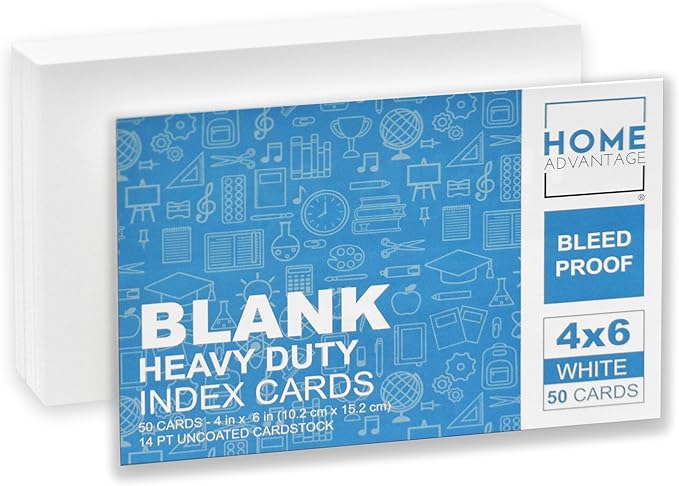 Home Advantage 4x6 Blank Index Cards by HomeAdvantage