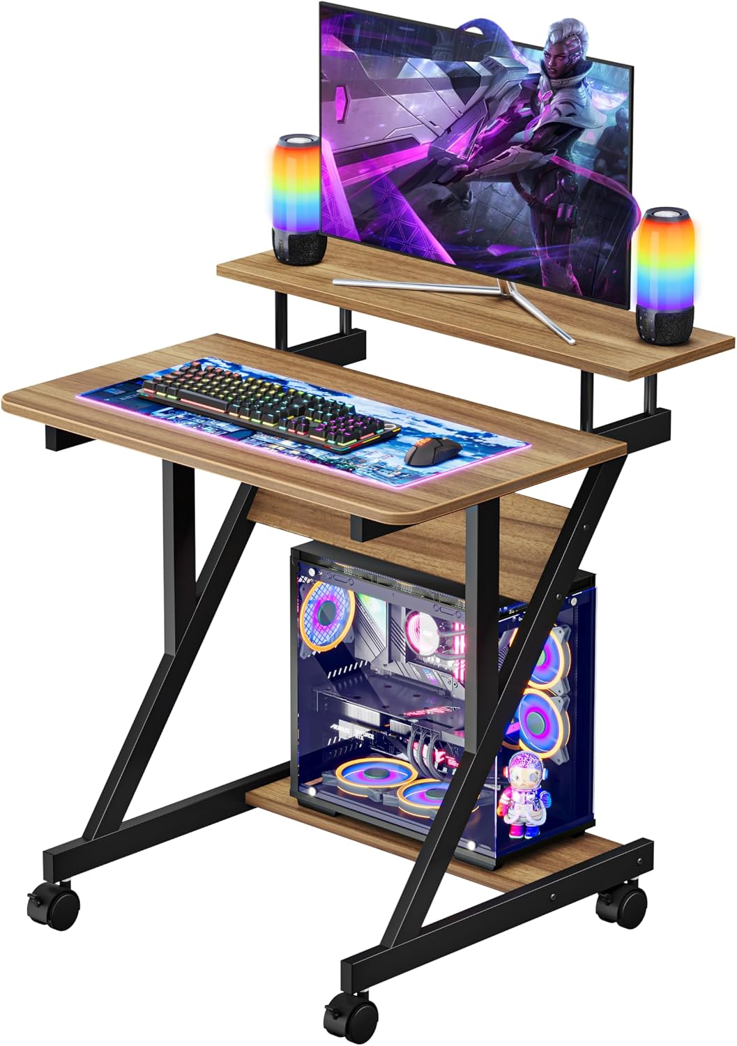Dripex Computer Desk for Small Spaces, Z Shaped Small Computer Desk, 27.5 inc...