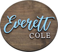 Custom Round Nusery Name Sign, Personalized 3D Baby Name Announcement Sign by Obsidian+Home+Creations