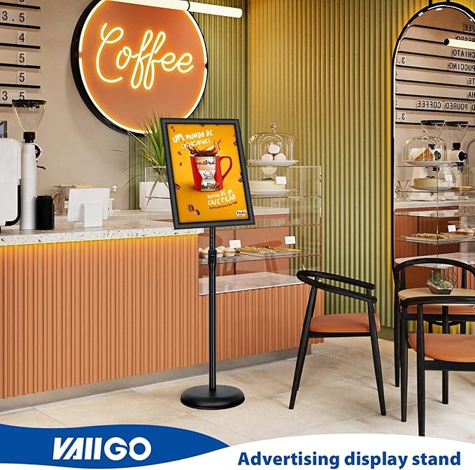 VAIIGO 2Pack 8.5x11 Inch Adjustable Pedestal Poster Sign Stand, Heavy Duty - Image 8