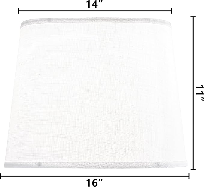 GO&SO Large White Texture Lamp Shades Set of 2, Drum Lampshades Replacemnt - Image 2
