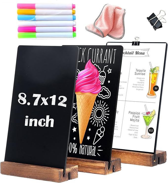 YEEON 3 Pack 8.7x12 in Desktop Small Chalkboard Sign by YEEON