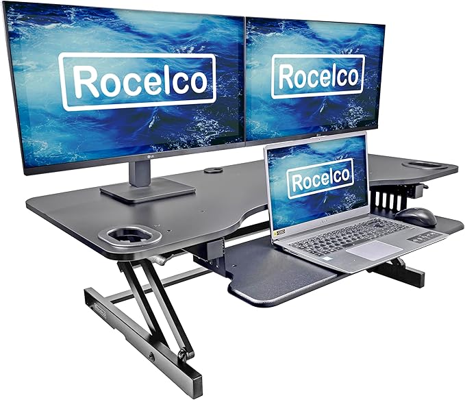Rocelco 45" Height Adjustable Standing Desk Converter - Image 3