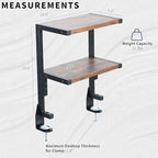 VIVO Clamp-on 13 inch Above or Below Desk 2-Tier Shelving Unit - Image 3