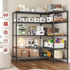 REIBII 5 Tier Wire Shelving Storage Shelves Loads 1430LBS, 2 Pack - Image 6