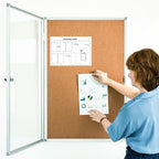 BEST BOARD Pinboard Enclosed Bulletin Board 36 x 24 Inch Lockable Cork by BEST+BOARD