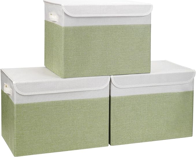 Large 17" 42 Quarts Collapsible Stackable Storage Bins by Bagnizer