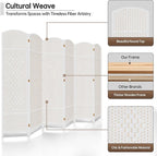 DURASPACE 6 Panel Room Divider, 6ft Tall Folding Privacy Screen, 360°Rotation - Image 5