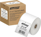 4" x 4" Thermal Labels | 6 Rolls | 4200 Labels | fits Zebra, Offnova Thermal by EcothermProducts