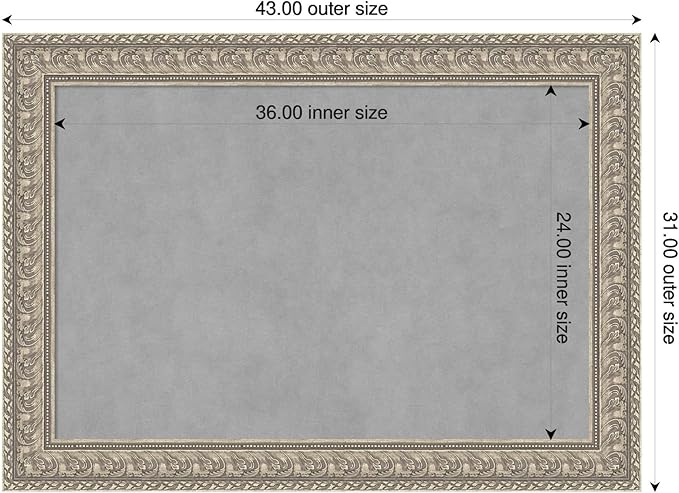 Amanti Art Silver Framed Magnetic Board 31x43 Large Vision Board - Image 2