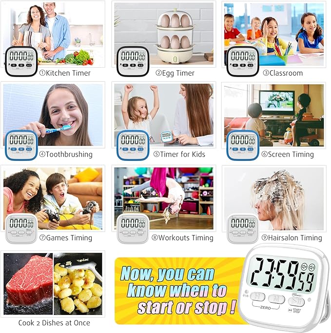 AyayaBoss 2-Pack Magnetic Kitchen Timers - Image 6