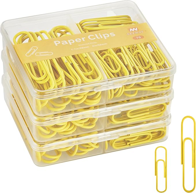 NEEWAY Colorful Paper Clips Assorted Sizes, Small and Large Paper Clips by NEEWAY