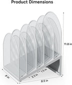 OUTIOE 5-Section Desk File Organizer, Metal Mesh Folder Organizer - Image 4