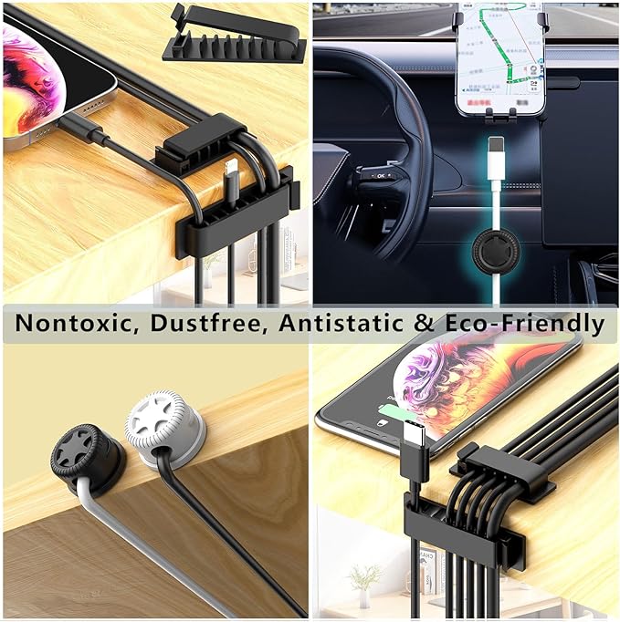 ELII 328Pcs Cable Management Kit, 8 Magnetic Cable Clips, 69Adhesive Cable - Image 5