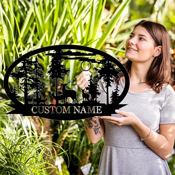 Personalized Deer Metal Cabin Sign | Custom Metal Sign | Personalized Camping - Image 2