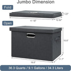 Graciadeco Large 17" 36 Quart Collapsible Stackable Storage Bins - Image 2