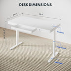 Standing Desk with Drawer, Electric Height Adjustable Home Office Desk with - Image 3