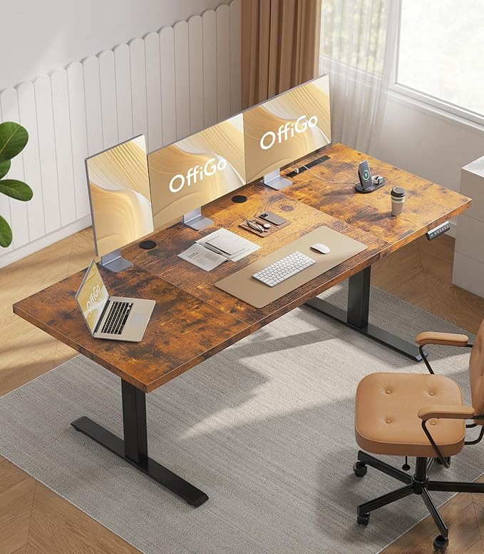 OffiGo 79 Inch Executive Electric Standing Desk, Height Adjustable Desk - Image 2