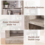 RWYHG 70" Grey Tall Bookshelf, 5-Tier Thick Wooden Book Shelf - Image 6