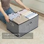 PRANDOM Storage Bins with Lids Linen Fabric Foldable Storage Boxes Organizer - Image 2