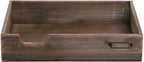 MyGift® Distressed Brown Vintage Wood Paper Tray, Office Desktop Document - Image 2