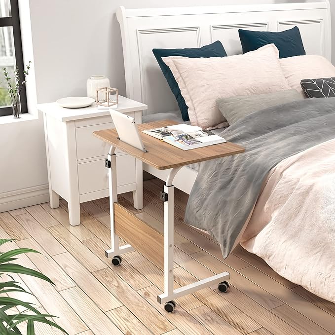 Rolling Laptop Desk Stand Up Desk Adjustable Mobile Laptop Desk, DlandHome 23.6 - Image 2