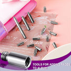 30pcs Stainless Steel Scrapbook Extension Posts | Album Accessories, Binding Extending Post-bound, Refillable Photo Album, Screws Craft DIY Refill Pages