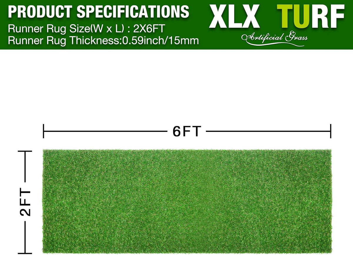 xlx turf 2ft x 6ft artificial turf runner shown in use