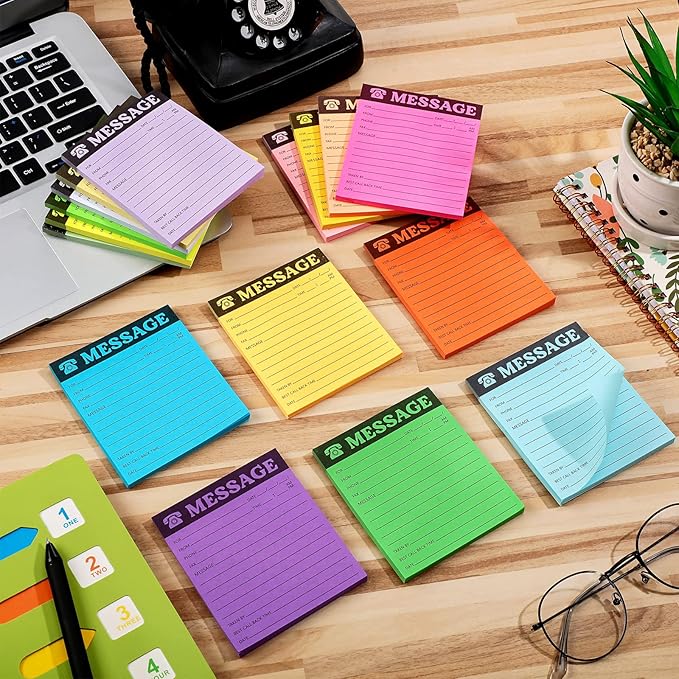 Eaasty Phone Message Pad Phone Message Sticky Notes 4 x 3. 4 Inch Bright Color - Image 6