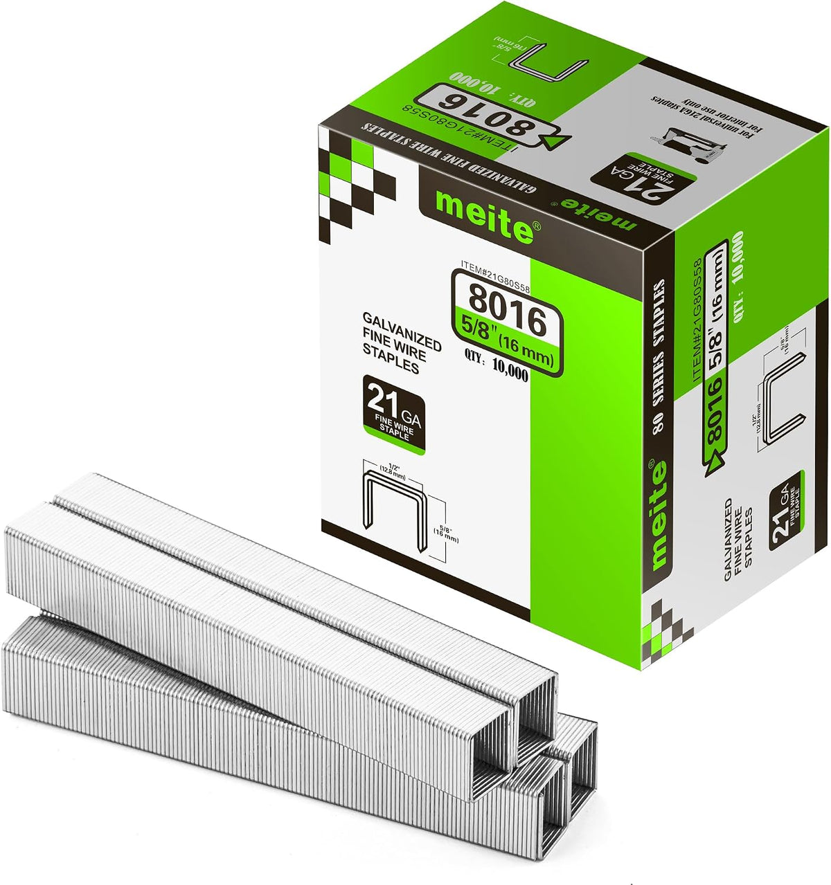 meite 21 Gauge Upholstery Staples, 1/2-Inch Crown