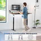 VIVO Electric 60 x 24 in Rustic Standing Desk, Memory Height Adjustment - Image 3