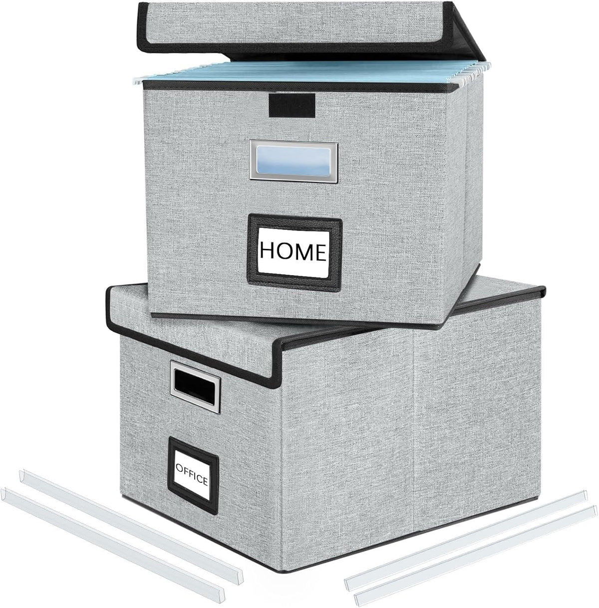 File Organizer Box with Lids, Collapsible File Folder Organizer