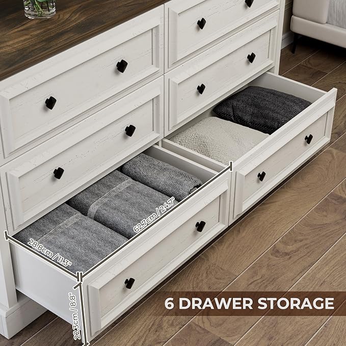 VVFLU Farmhouse 6 Drawer Dresser - Image 6