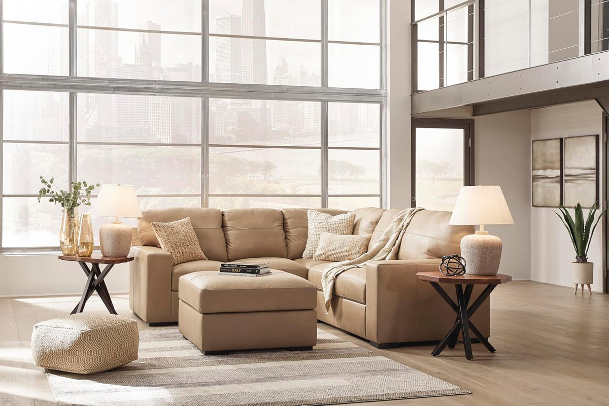 Signature Design by Ashley Bandon Oversized Accent Ottoman, Square Top Grain ...