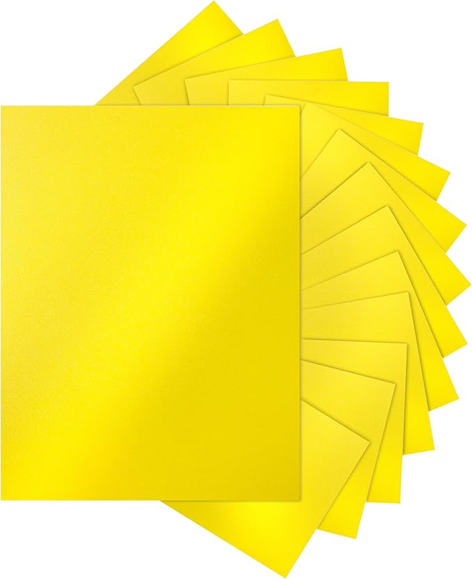 Silunkia 28 Sheets Shimmer Yellow Cardstock 8.5 x 11 Craft Paper, 250gsm/92lb by Silunkia
