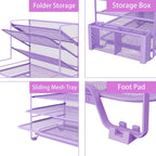 simple trending 7 tier desk file organizer, letter, side view