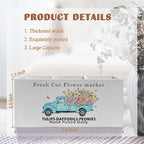 Exqcom Rustic Farmhouse Floral Truck Pen Pencil Holder, Farmhouse Office Decor - Image 6