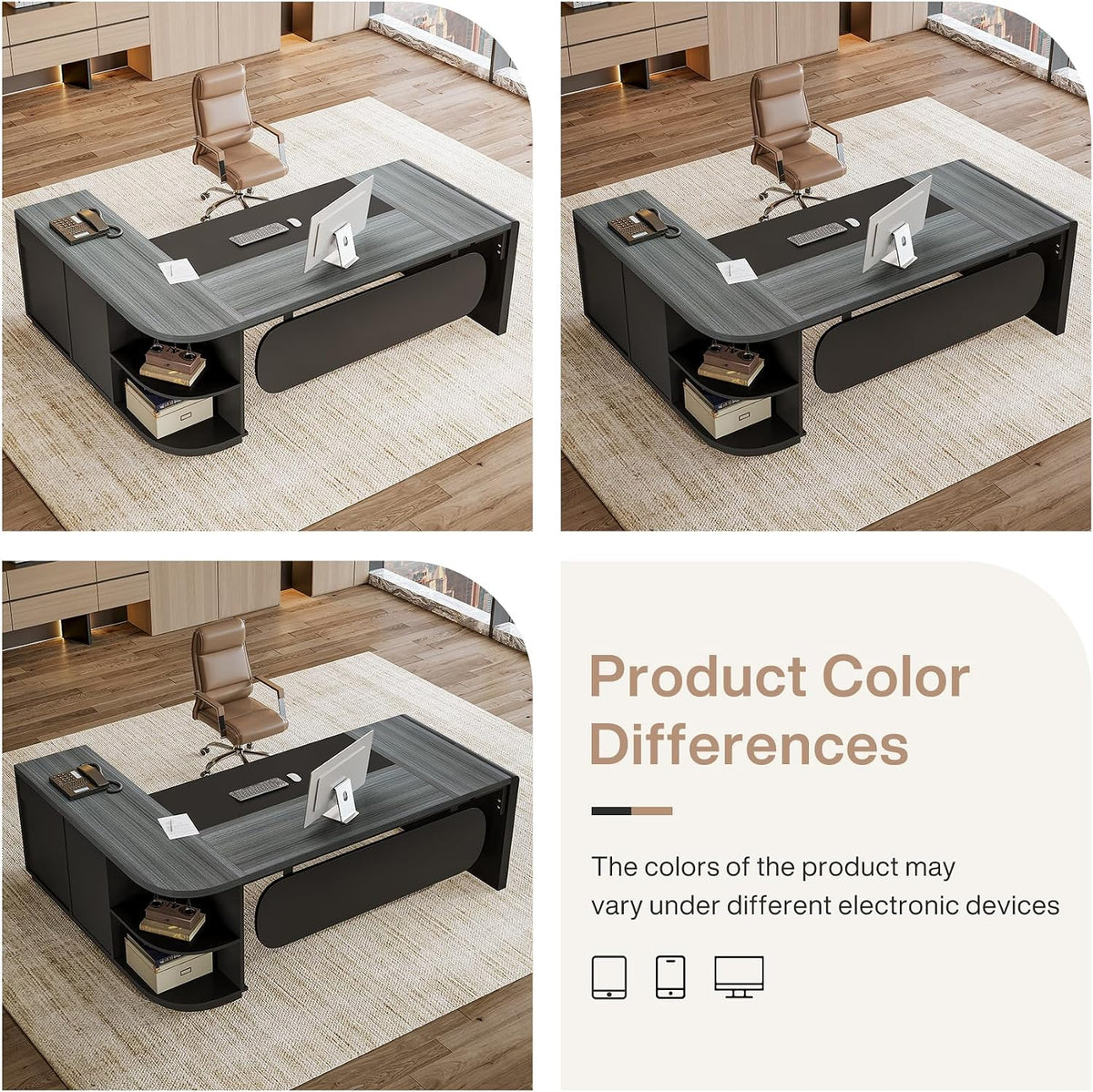 Tribesigns 81‘’ L-Shaped Executive Desk, Large Modern Office Desk with Drawer...