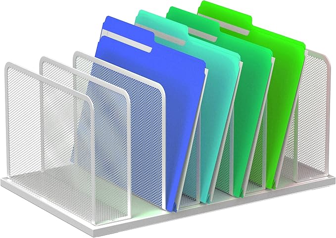 Kuntine.B Desk File Organizer Upright Mesh Desktop Organizer File Sorter Office by KuntineB