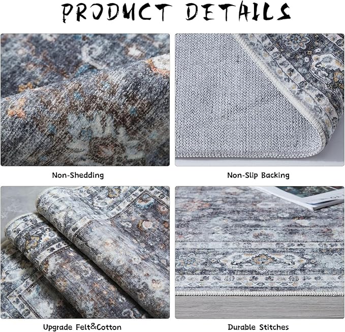 Runners for Hallways Kitchen Runner Rug Non Slip 2'x10' Long Washable Rugs - Image 8