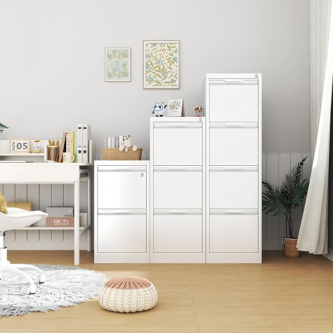 4-Drawer File Cabinet with Lock, Metal Vertical Filing Cabinets - Image 2