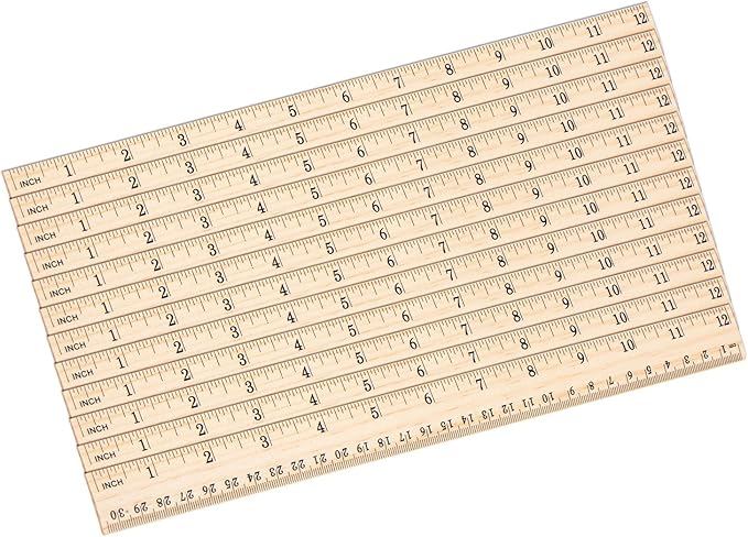 eBoot 12 Pack Wood Ruler Student Rulers Wooden School Rulers Office Ruler - Image 6