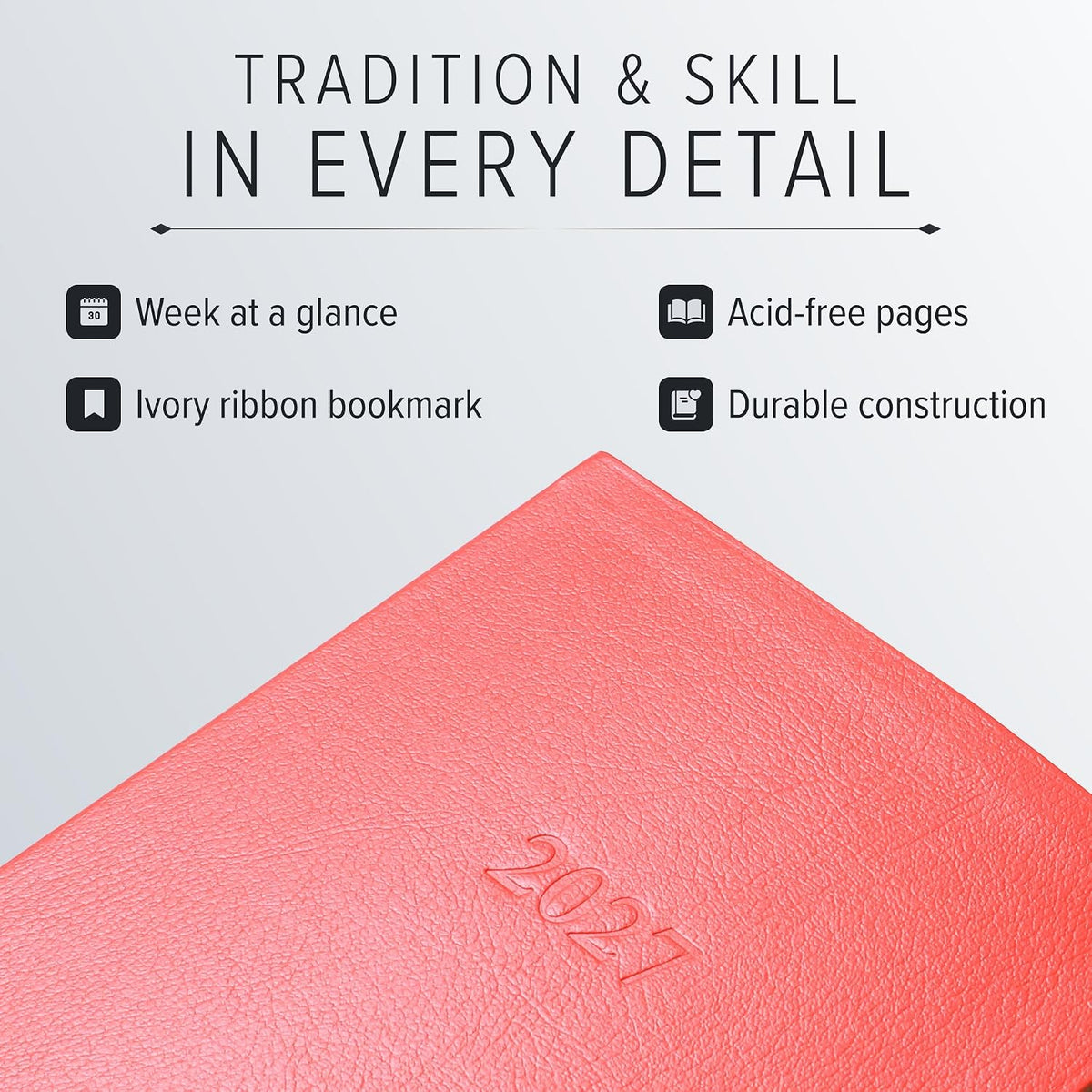 Gallery Leather Large Weekly Planner 2026-2027 Acadia Burgundy