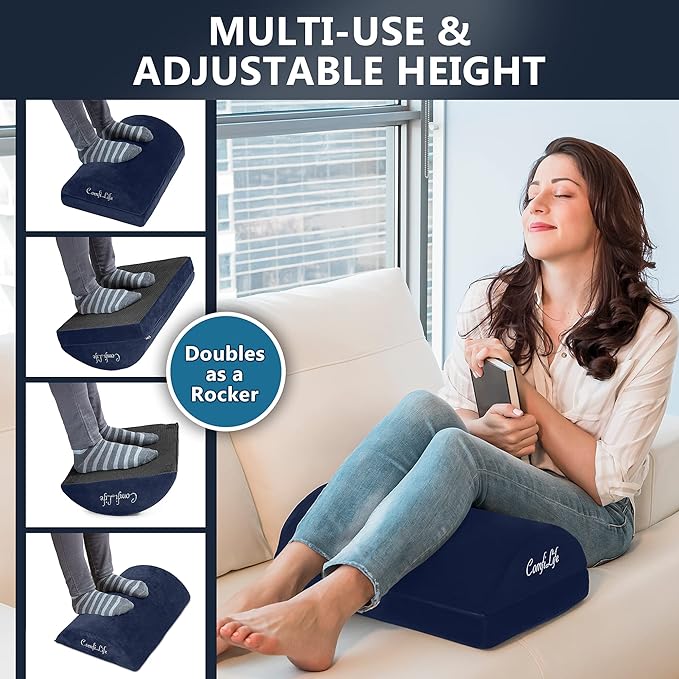 ComfiLife Foot Rest for Under Desk at Work – Adjustable Height Memory Foam Foot - Image 5