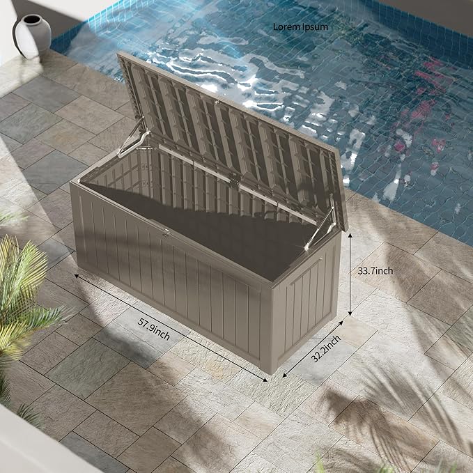 Decksplore 270 Gallon Outdoor Storage Box Waterproof Lockable Resin Deck Box - Image 2