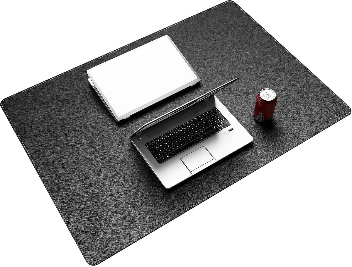 CENNBIE 39.4" x 27.5" Black Leather Desk Mat, Non-Slip Waterproof Extra Wide
