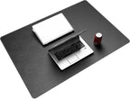 CENNBIE 39.4" x 27.5" Black Leather Desk Mat, Non-Slip Waterproof Extra Wide by CENNBIE