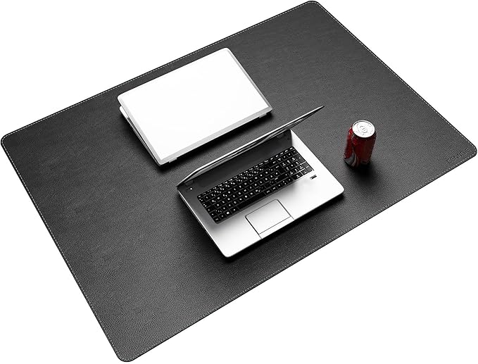 CENNBIE 39.4" x 27.5" Black Leather Desk Mat, Non-Slip Waterproof Extra Wide by CENNBIE