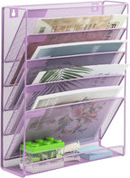 EASEPRES Desk File Organizer Mesh 6 Tier, Hanging Wall Mount Document by EASEPRES