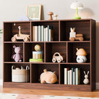 Cozy Castle Brown Bookshelf, 3-Tier Open Shelf Bookcase, 10 Cube Storage by CozyCastle